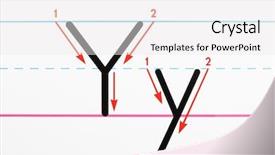  Presentation with letter - Slides enhanced with english education - close up of letter y background and a white colored foreground