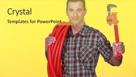  Presentation with english employability - Beautiful slide deck featuring english employability - craftsman with tools backdrop and a  colored foreground