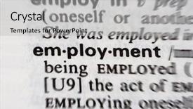  Presentation with english employability - PPT theme consisting of english employability - word employment from a dictionary background and a  colored foreground