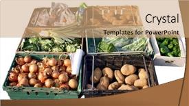  Presentation with co2 for produce - PPT theme having english farm produce for sale background and a  colored foreground