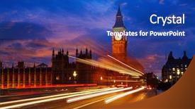  Presentation with gothic - Theme featuring english gothic archtecture - big ben clock tower background and a  colored foreground