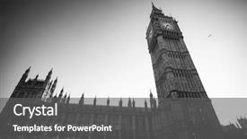  Presentation with gothic - Slide deck having english gothic archtecture - close up of the clock background and a gray colored foreground