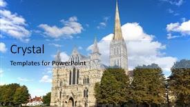  Presentation with gothic - Cool new PPT layouts with english gothic archtecture - late summer at salisbury cathedral backdrop and a light blue colored foreground