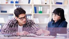  Presentation with student - Audience pleasing theme consisting of english homework - young student during individual tutoring backdrop and a  colored foreground