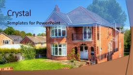  Presentation with structure - Cool new presentation theme with english house with a garden backdrop and a light blue colored foreground