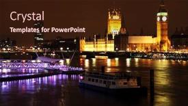  Presentation with parliament - Beautiful presentation theme featuring english houses of parliament and big ben backdrop and a wine colored foreground