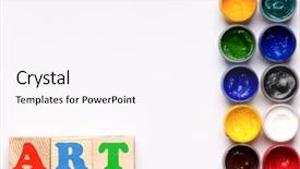  Presentation with word art text edited - Presentation theme with english language arts - art word formed by wood background and a sky blue colored foreground