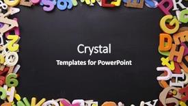  Presentation with language arts - Amazing presentation design having english language arts - frame made of newspaper letters backdrop and a dark gray colored foreground