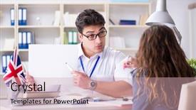  Presentation with language training - Colorful presentation theme enhanced with english language training with teacher backdrop and a  colored foreground