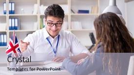  Presentation with language training - Beautiful slides featuring english language training with teacher backdrop and a  colored foreground