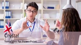  Presentation with language training - PPT theme having english language training with teacher background and a  colored foreground