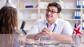  Presentation with language training - PPT layouts with english-language-training-with-teacher background and a soft green colored foreground