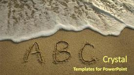  Presentation with alphabet - Colorful PPT theme enhanced with english learning - alphabet letters a b c backdrop and a tawny brown colored foreground