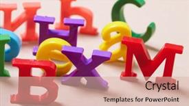  Presentation with wooden english letters alphabet - Presentation having english learning - plastic alphabet letters background and a lemonade colored foreground