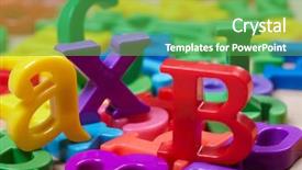  Presentation with alphabet - Cool new presentation theme with english learning - plastic alphabet letters backdrop and a shamrock green colored foreground