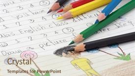  Presentation with test - Presentation design with english learning - young kids test background and a soft green colored foreground