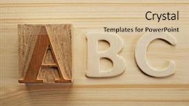  Presentation with english - Colorful PPT layouts enhanced with english letters on wooden background backdrop and a lemonade colored foreground