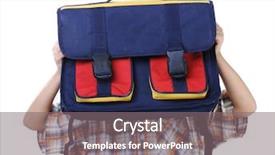  Presentation with backpack - Beautiful PPT layouts featuring english literature - backpack for school kid hiding backdrop and a gray colored foreground