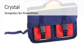  Presentation with literature - Presentation theme featuring english literature - backpack for school background and a white colored foreground