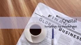  Presentation with newspaper - Audience pleasing theme consisting of english literature - coffee over newspaper backdrop and a light blue colored foreground