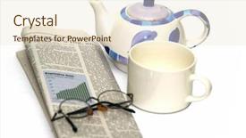 Presentation with newspaper - PPT layouts enhanced with english literature - newspaper coffee and glasses background and a cream colored foreground