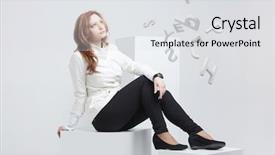  Presentation with letters - Presentation theme consisting of english literature - woman working with a set background and a light gray colored foreground