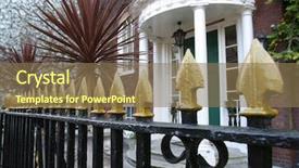  Presentation with focus - PPT layouts enhanced with english mansion - georgian railings selective focus distant background and a coral colored foreground