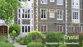  Presentation with london - Amazing presentation theme having english mansion - historic london building and garden backdrop and a  colored foreground