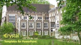  Presentation with historical architecture - Presentation theme with english mansion - historical architecture temple london background and a tawny brown colored foreground