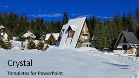  Presentation with winter scene - Colorful presentation enhanced with english mansion - snowy winter scene backdrop and a  colored foreground