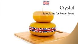  Presentation with english food - Amazing slide deck having english or british cheese backdrop and a  colored foreground