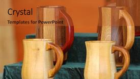  Presentation with rustic wood wooden frame - Slide set with english renaissance - handcrafted wooden beer mugs background and a  colored foreground