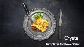  Presentation with english - Amazing PPT theme having english shepherds pie as top backdrop and a dark gray colored foreground