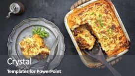  Presentation with english - Presentation theme featuring english shepherds pie as top background and a dark gray colored foreground