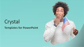  Presentation with united states and flag and eagle - Slide set having english speaing countries - afro american man flag background and a  colored foreground