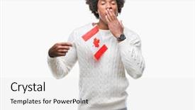  Presentation with canada flag - Cool new PPT theme with english speaing countries - afro american man flag backdrop and a  colored foreground