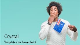  Presentation with american flag - Theme consisting of english speaing countries - afro american man flag background and a  colored foreground