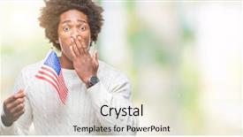  Presentation with united states old flag - PPT layouts consisting of english speaing countries - afro american man flag background and a sky blue colored foreground