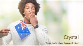  Presentation with free american flag - Colorful slides enhanced with english speaing countries - afro american man flag backdrop and a lemonade colored foreground