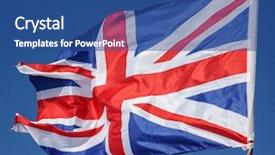  Presentation with great britain - Presentation theme having closeup of great britain flag background and a ocean colored foreground