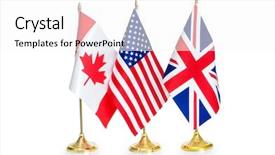  Presentation with speaking - Beautiful theme featuring english speaking countries flags isolated backdrop and a pink colored foreground