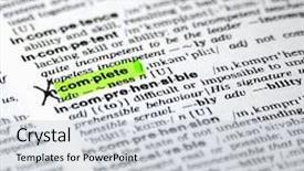  Presentation with dictionary - PPT layouts featuring english study - word selection in the dictionary background and a lemonade colored foreground