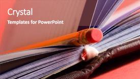  Presentation with planner - PPT theme featuring portrait of laying redhead in white shirt background and a coral colored foreground