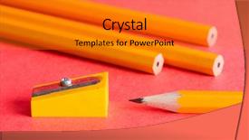  Presentation with pencil scantron - Colorful slide deck enhanced with english subject - pencils pencil sharpener on red backdrop and a  colored foreground