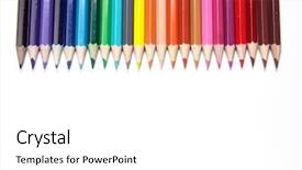  Presentation with crayons - PPT layouts consisting of english subject - set of crayons background and a  colored foreground