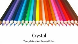  Presentation with crayons - Presentation theme featuring english subject - set of crayons background and a  colored foreground