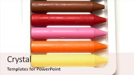  Presentation with crayons - Audience pleasing PPT theme consisting of english subject - set of crayons backdrop and a  colored foreground