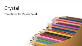  Presentation with pencils - Theme featuring english subject - set of pencils background and a  colored foreground
