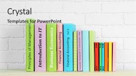  Presentation with close up of cereal granola - Slide deck with english task - textbooks on shelf close-up background and a white colored foreground