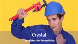  Presentation with worker abuse - Beautiful presentation featuring english task - worker with wrench backdrop and a  colored foreground